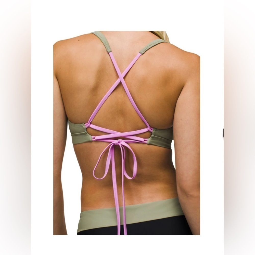 Prana Tulum Swim Top Criss Cross Back Black Women's Size Large - Picture 3 of 11